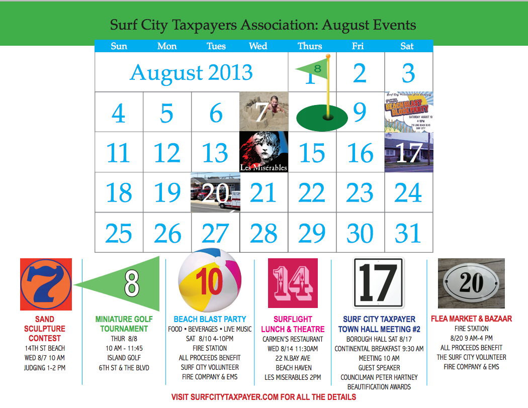 August Events Calendar SurfCityTaxpayer August Events Calendar SurfCityTaxpayer