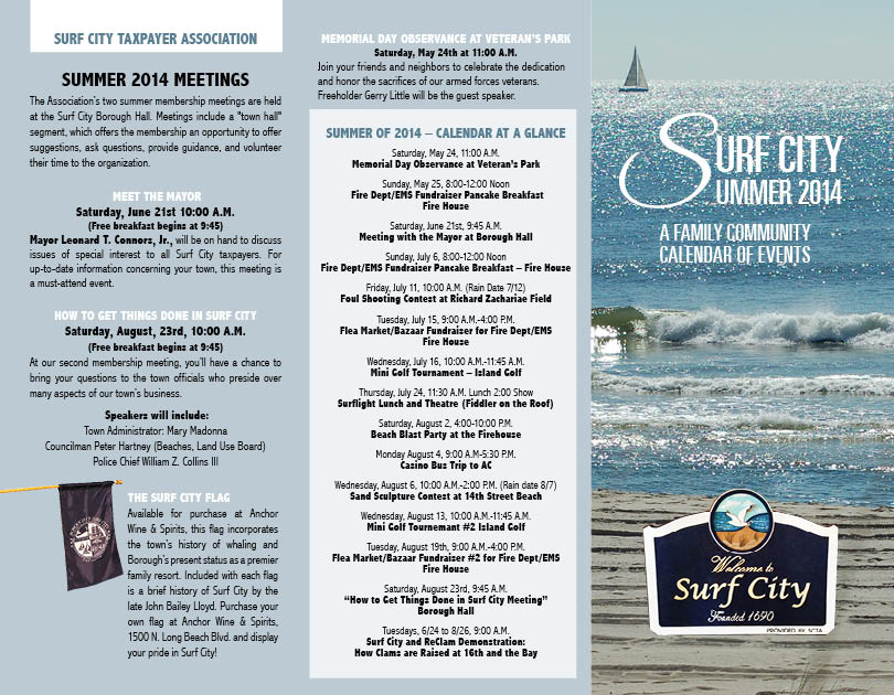 Front Cover 2014 Surf City Calendar of Events